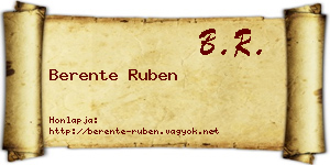 Berente Ruben névjegykártya